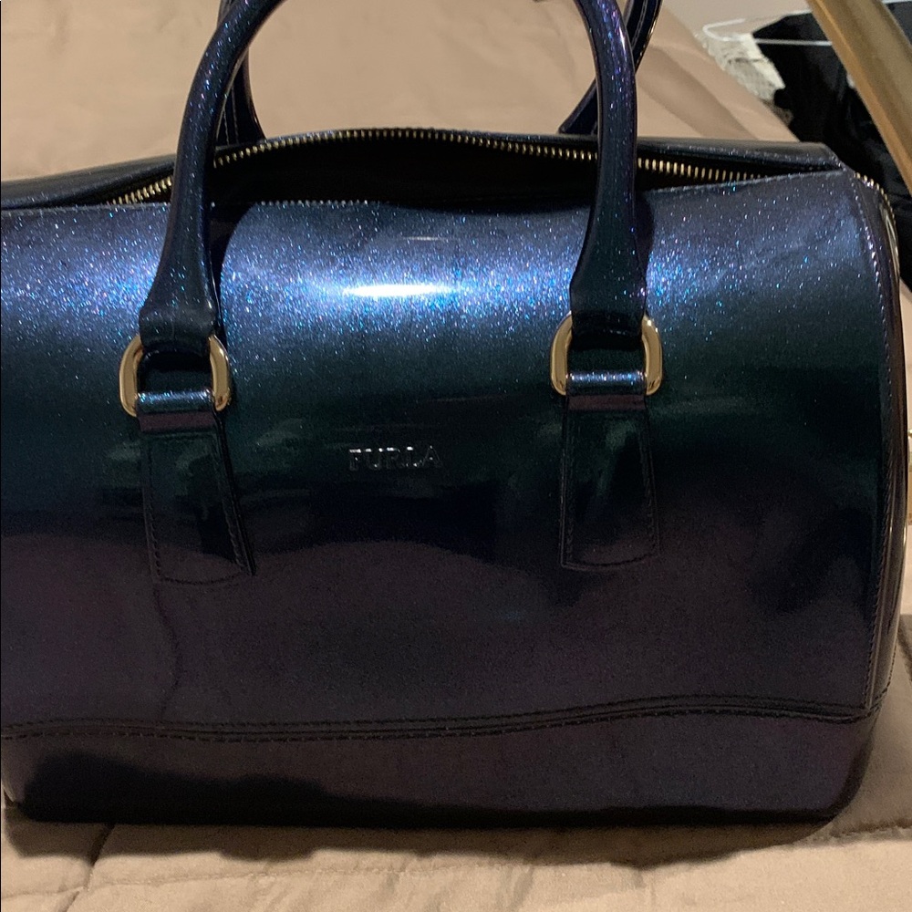 Furla Iridescent Navy Handbag